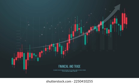 Trend line of Trading bar chart, a Stock market trend and forex trading bar charts concept design for financial investment, Economic trends chartໃ