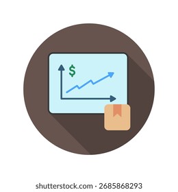 Trend Mini Illustration Icon Relate To Capital Market, Market Research. Use For Modern Concept, Ui, Ux Web And App Development.