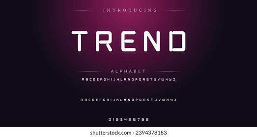 Trend Modern Bold Font. Sans Serif Font. Regular Italic Uppercase Lowercase Typography urban style alphabet fonts for fashion, sport, technology, digital, movie, logo design, vector illustration