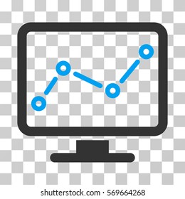 Trend Monitoring icon. Vector illustration style is flat iconic bicolor symbol, blue and gray colors, transparent background. Designed for web and software interfaces.