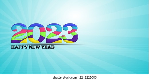 trend number 2023 papercut colors vector cutting for banner, social media, feed, posting tumbnail