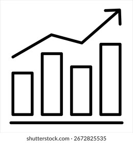 Ilustración vectorial de iconos de esquema de tendencia