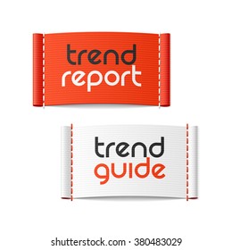 Trend Report And Trend Guide Clothing Labels. Vector