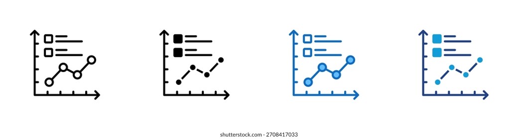 Vector de diseño de íconos de varios estilos: gráfico con lista de comprobación y flecha hacia arriba que representa el análisis de tendencias, el crecimiento y el seguimiento del rendimiento