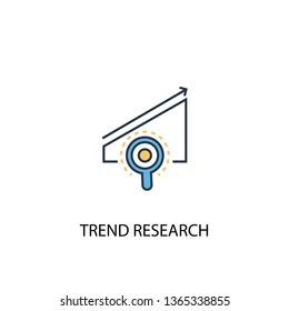 trend research concept 2 colored line icon. Simple yellow and blue element illustration. trend research concept outline symbol design