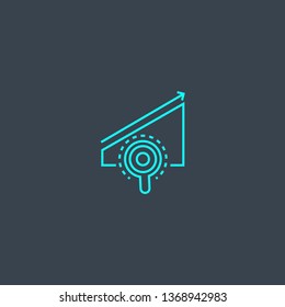trend research concept blue line icon. Simple thin element on dark background. trend research concept outline symbol design. Can be used for web and mobile UI/UX