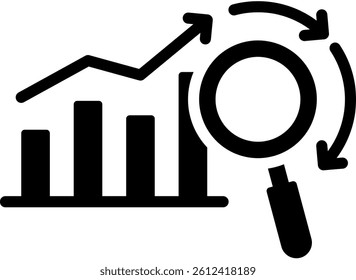 Trend Research Icon Glyph Vector Illustration