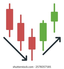 Trend Reversal vector Candlestick Chart concept icon or sign