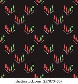 Trend Reversal vector Candlestick Chart concept seamless pattern