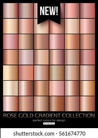 Trend rose gold gradient collection. Vector illustration