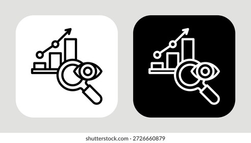Icono del alcance de la tendencia en estilo blanco y negro de la línea