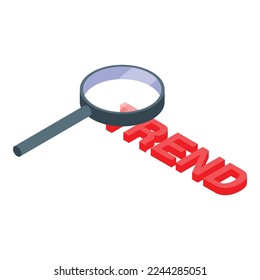 Trend search icon isometric vector. Career watcher. Office work