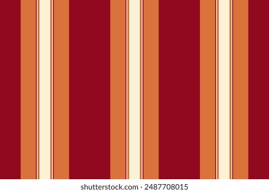 Trend stripe background textile, graphic texture vector vertical. Vertical seamless lines fabric pattern in orange and red colors palette.