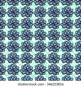 Trend of succulents patterns. Bright seamless patterns for fabrics  prints  scrapbooking  smart phones  wallpaper.