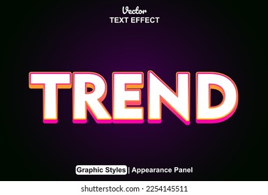 trend text effect with graphic style and editable.