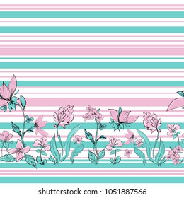 trend in textiles, vector background floral fabric