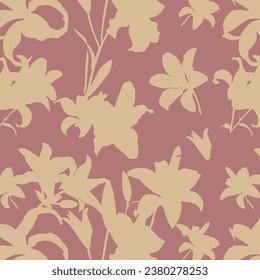 trend in textiles, vector background floral fabric, monochrome pattern seamless