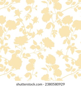 trend in textiles, vector background floral fabric, monochrome pattern seamless