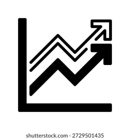 Ícone da Linha de Rastreamento de Tendências, Símbolo de Estrutura de Tópicos para Análise de Popularidade, Movimentação de Mercado, Visão Viral, Previsão de Dados e Observação Estatística. Ícone de sinal vetorial.