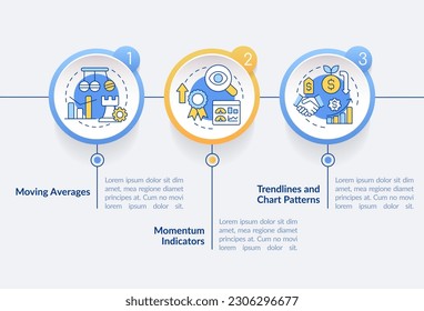 Trend trading strategies circle infographic template. Business. Data visualization with 3 steps. Editable timeline info chart. Workflow layout with line icons. Lato-Bold, Regular fonts used