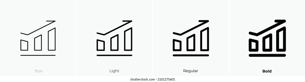 trend two icon. Thin, Light Regular And Bold style design isolated on white background