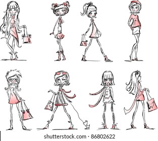 Trend vector girls