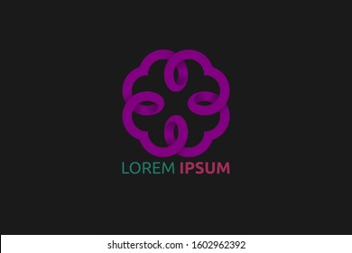trend vector logo design. wrapped around design set logo. circular concept logo.