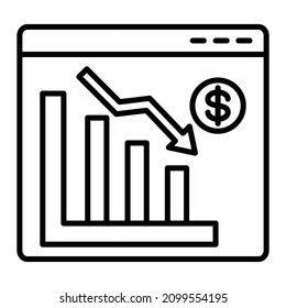 Icono De Esquema Del Vector De Tendencias Aislado En Fondo Blanco
