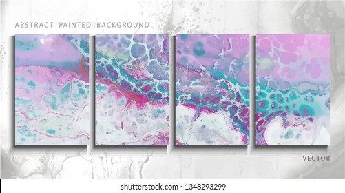 Trend vector. Set of abstract painted background, flyer, business card, brochure, poster, for printing. Liquid marble.