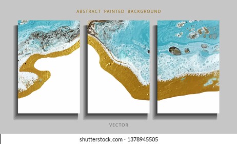 Trend vector. Set of abstract painted background, flyer, business card, brochure, poster. Liquid marble. 