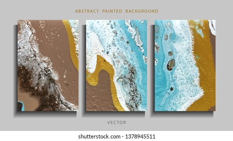 Trend vector. Set of abstract painted background, flyer, business card, brochure, poster. Liquid marble. 