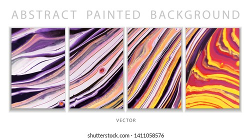 Trend vector. Set of abstract painted background, flyer, business card, brochure, poster. Liquid marble.
