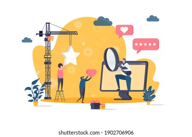 Trend watcher concept in flat style. Marketer study popular trends scene. Professional trend watching, marketing research and analyse. Vector illustration with people characters in work situation.