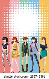 Trend of woman fashion with colorful background