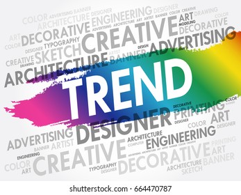 TREND word cloud, creative business concept background