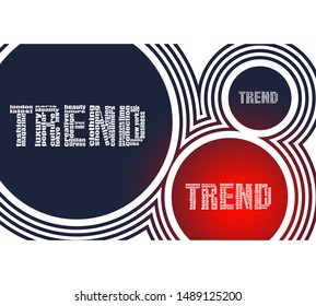 Trend words consist of relative words. Fashion keywords tag cloud. Geometry shapes background