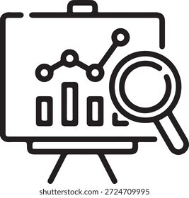 Icono de Vector de tablero de análisis de tendencia aislado sobre fondo blanco