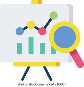 Icono de Vector de crecimiento de tablero de análisis de tendencia aislado sobre fondo blanco