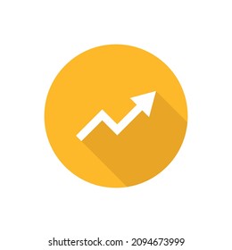 Trending arrow flat icon with shadow