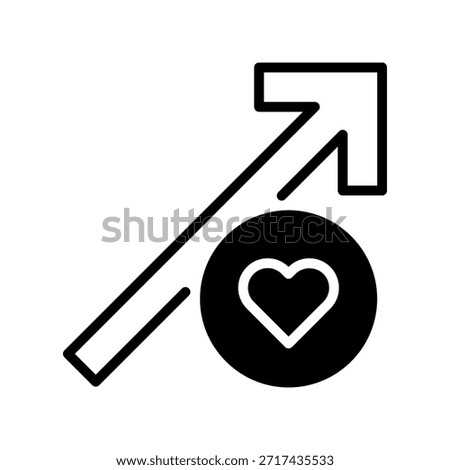 Trending Arrow Line Icon, Outline Symbol for Business Growth, Market Statistics, Profit Analysis, Sales Increase, and Success Progress. Vector Sign Icon.