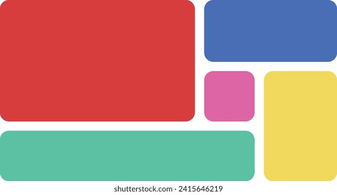 Tendencia de Bento Box o plantilla de Bento Grid UI UX