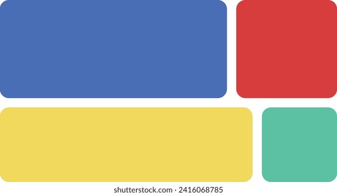 Trending Bento Box or Bento Grid UI UX template. Horizontal Landscape Grid.
