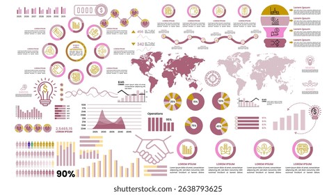 Trending bundle of abstract infographic elements. Business and finance infographic vector collection. Infographic template collection. Info graph template bundle design used for business and finance