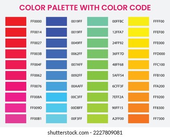 Trending color palette with color code