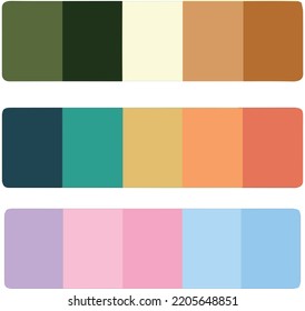 trending Color palette, Fall-winter fashion trendy colorful swatch forecast, main and additional color scheme. Vector set image colored trend fashion background
