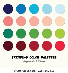 Trending Color Palette for Your Art and Design in 2023, Blue, Skin, Pink, Red and Green, Web Designing Resources