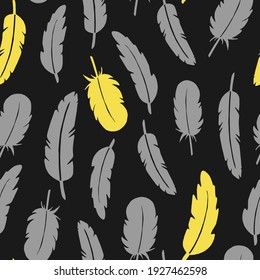 colores de tendencia 2021 sin fisuras con plumas. Pañuelas vectoriales pintadas a mano