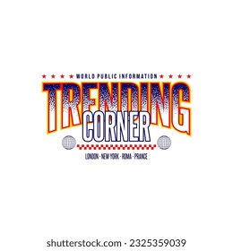 trending corner slogan simple vintage vector