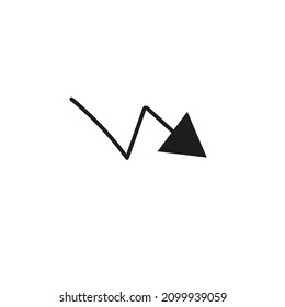 trending down Icon. Flat style design isolated on white background. Vector illustration