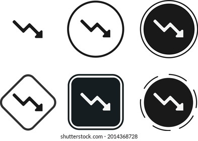trending down icon set. Collection of high quality black outline for web site design and mobile dark mode apps. Vector illustration on white background